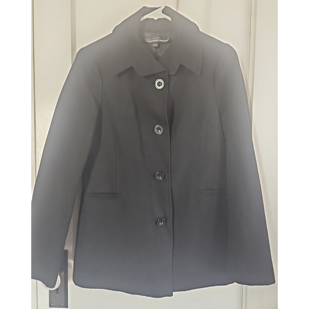 Vtg Hongkong made Colour-eighteen black seamed cotton blend jacket woman Sz 6